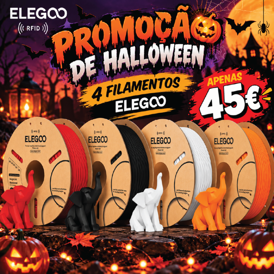 Pack ELEGOO PLA Halloween – 4 Filamentos por 45€